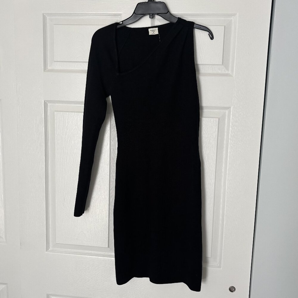 Abercrombie one shoulder black sweater dress